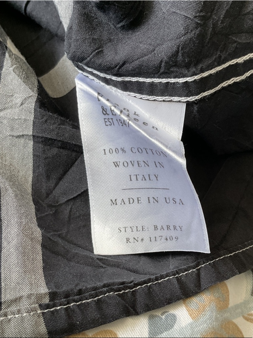 Frank & Eileen Black and White Windowpane Button-Down Shirt - Picture 4 of 4